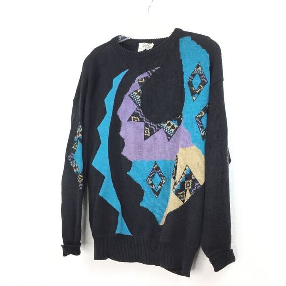 Vintage Linea Sweater Black Men Size Small/Medium - Picture 2 of 9